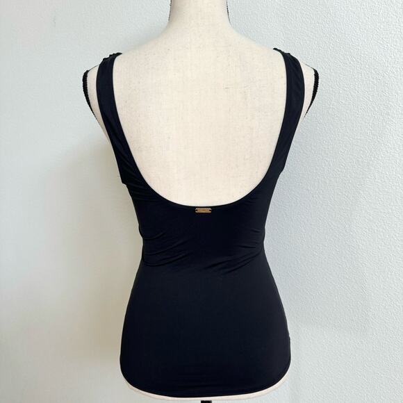 Lauren Ralph Lauren Black Beach Club Solid Ruffle Tankini Top Women’s Small NWT - Picture 5 of 8